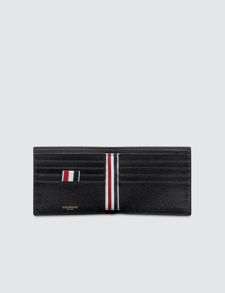 Pebble Grain and Calf Leather Billfold Wallet with RWB Diagonal Stripe Placeholder Image