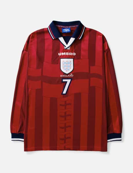 Vintage England 1998 FIFA World Cup Umbro Away long sleeve shirt #7 BECKHAM