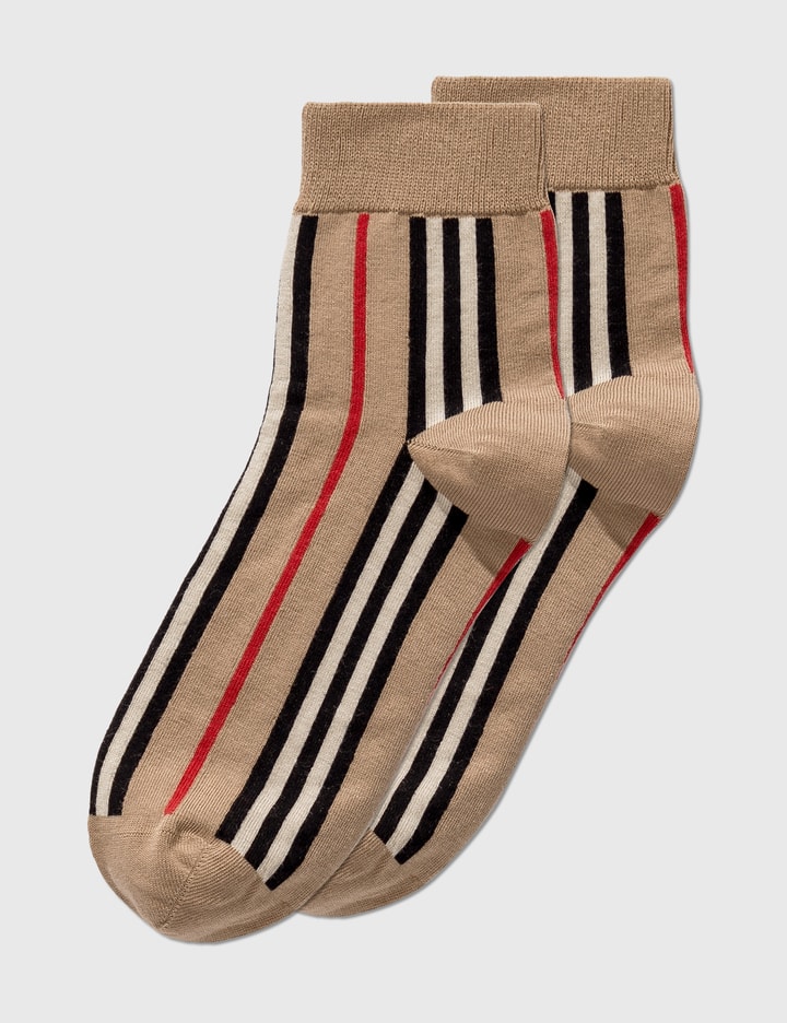Icon Stripe Intarsia Cotton Blend Ankle Socks Placeholder Image