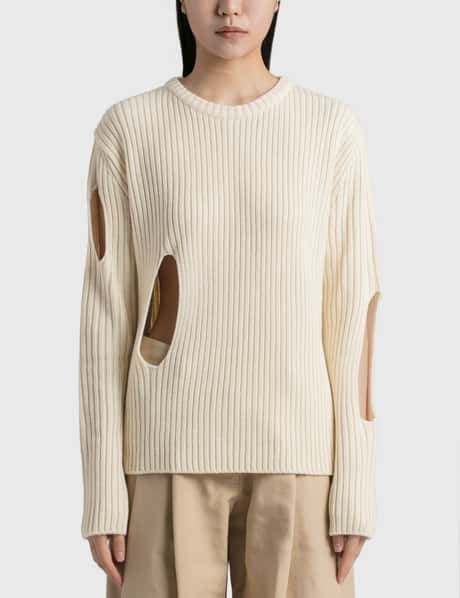TheOpen Product ASYMMETRIC CUT OUT KNIT PULLOVER