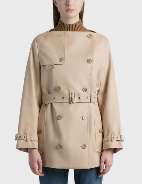 Burberry Cotton Gabardine Cropped Trench Coat