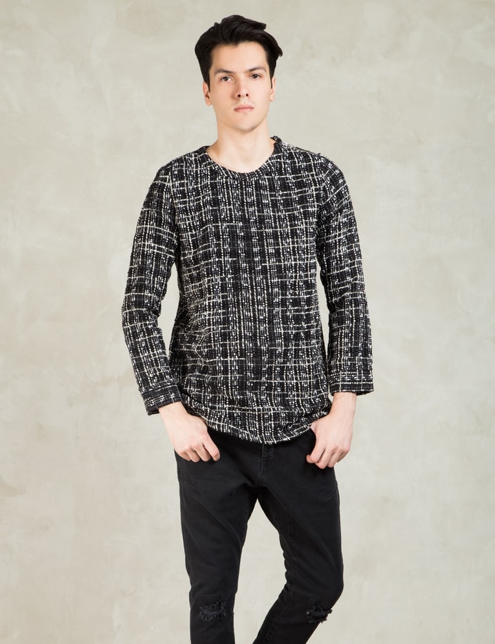 Black/Grey Ikkat Yutok Woven Sweater Placeholder Image