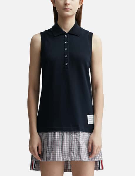 Thom Browne Polo Mini Dress with Pleated Skirt