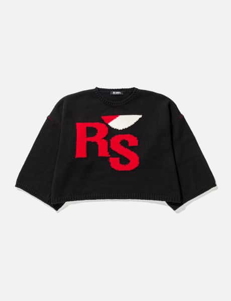 Raf Simons LOOSE FIT CROPPED WOOL JACQUARD  RS SWEATER