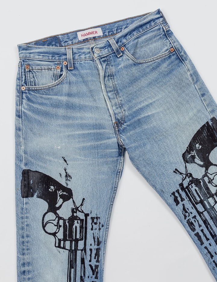Distressed Levis 501 Jeans with Black Guns Placeholder Image