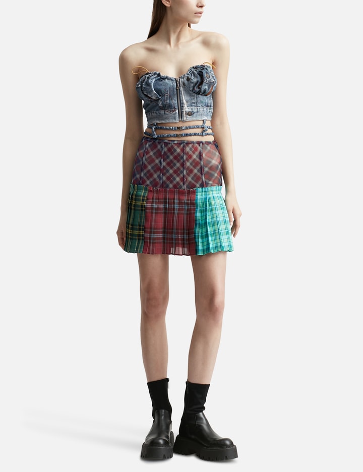 PAULINA CHECK ON CHECK BUSTIER SKIRT Placeholder Image