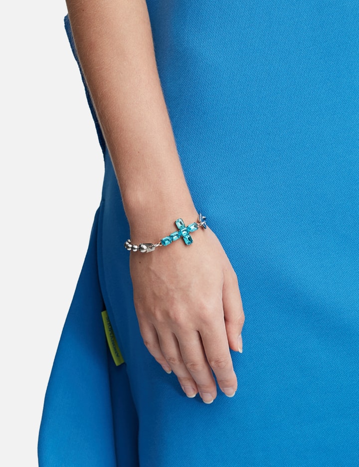 BALL CHAIN BRACELET WITH BLUE CROSS CRYSTAL Placeholder Image