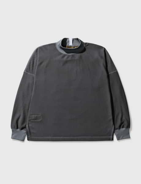 POLIQUANT The Double-Face Waffle & Brushed Mesh Pullover