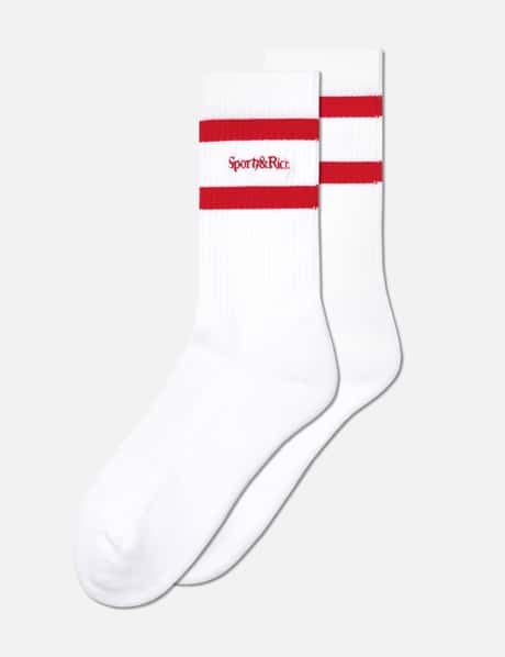 Sporty & Rich Sporty & Rich x Prince  Serif Logo Striped Socks