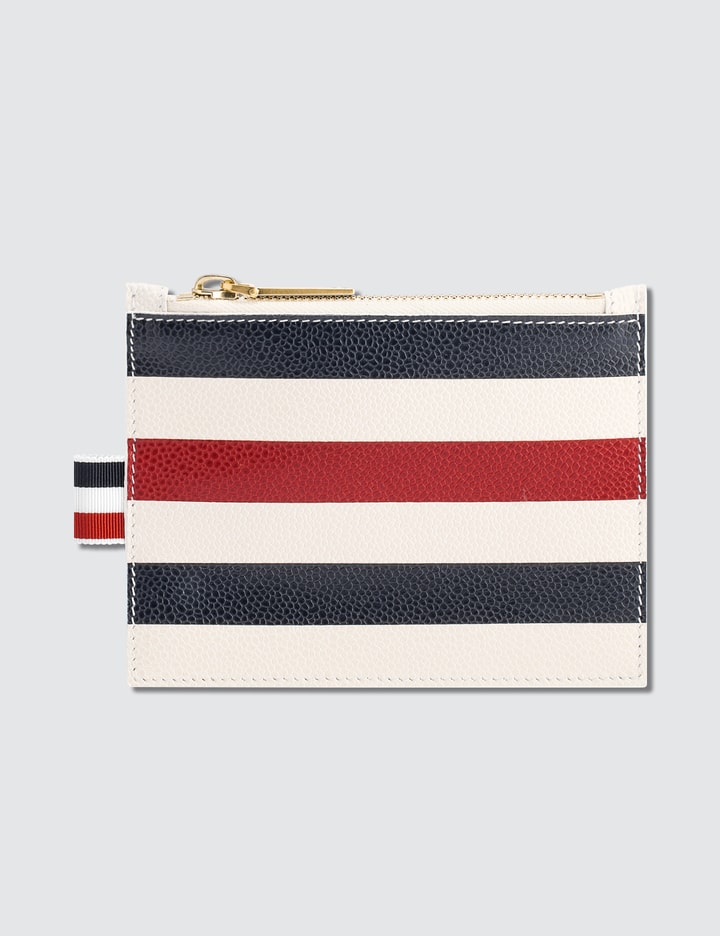 Pebble Grain Leather Small Coin Purse (14.5 cm) with Horizontal Stripes Placeholder Image