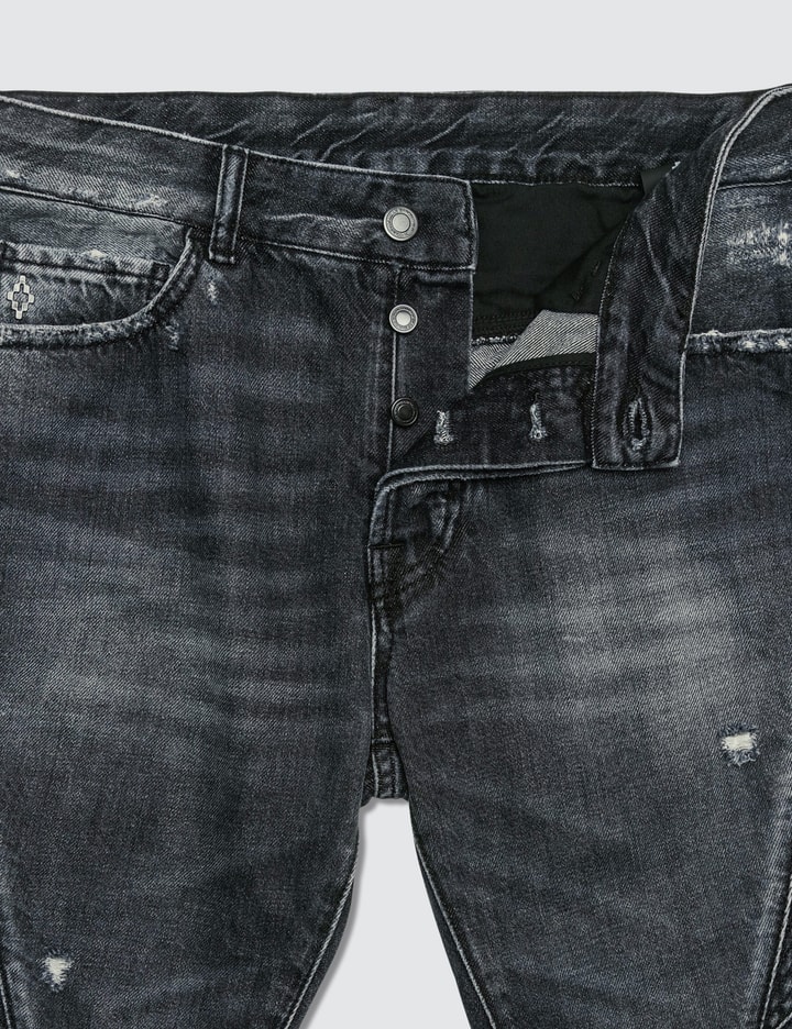 Light Wash Skull Biker Jeans Placeholder Image