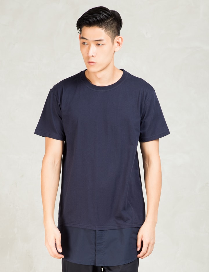 Navy Trompe L'oeil Shirt Tail Layered T-shirt Placeholder Image
