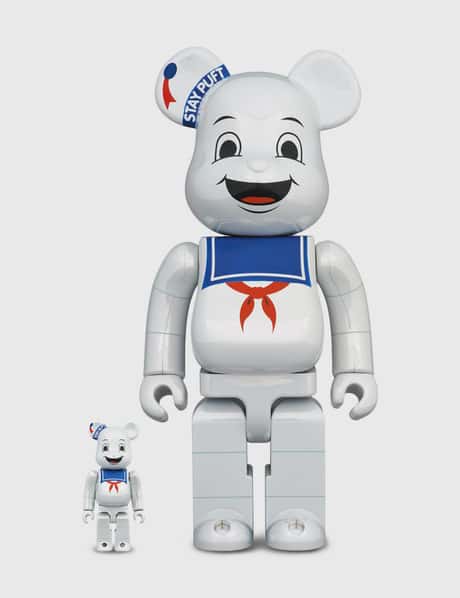 Medicom Toy Be@rbrick Stay Puft Marshmallow Man White Chrome Ver. 100% & 400%