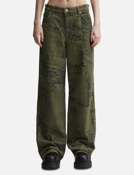 Blumarine Boy Fit Pants with Cargo-Patch Print