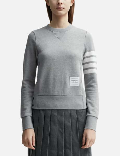 Thom Browne Loopback Jersey Knit Engineered 4-Bar Stripe Classic Crewneck Pullover