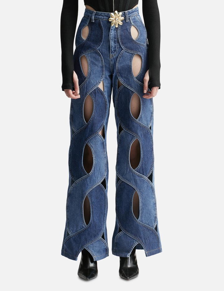 ROPE CUTOUT WIDE LEG JEAN Placeholder Image