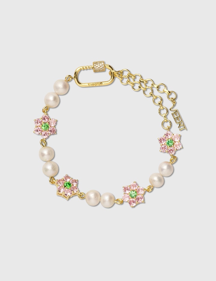 MACRO Green & Pink Flower Freshwater Pearl Bracelet Placeholder Image