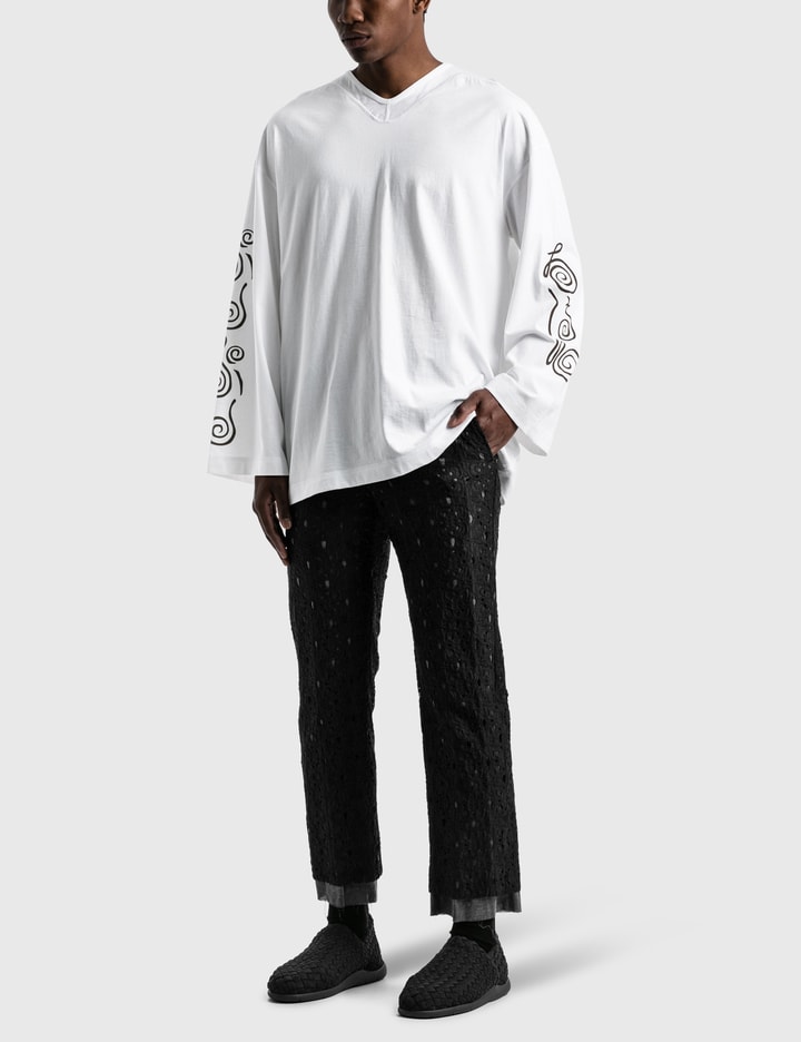 "CHICHIN-PUI-PUI” Flare Cutsewn Long Sleeve T-shirt Placeholder Image