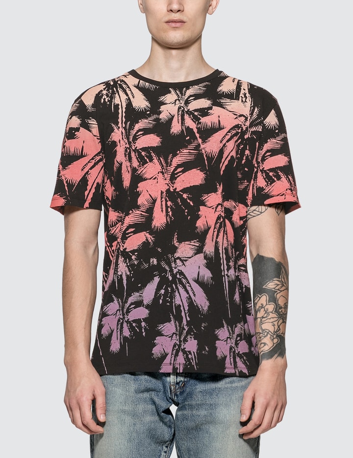 Dip Dye Palm Print T-shirt Placeholder Image