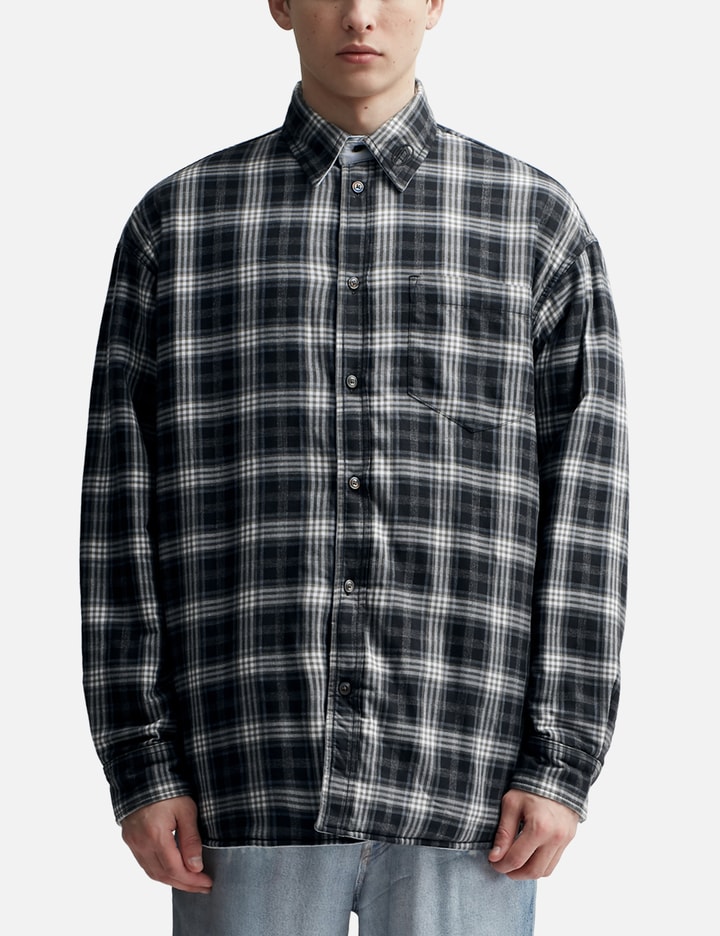 Long Sleeve Check Puffer Shirt Placeholder Image