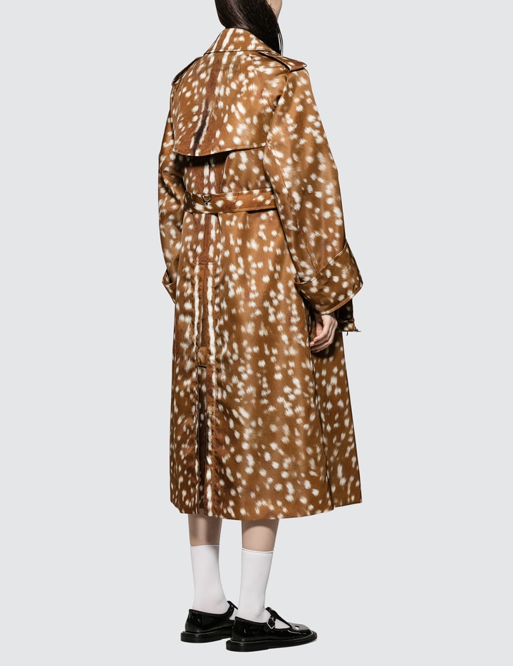 Exaggerated Cuff Deer Print Trench Coat Placeholder Image