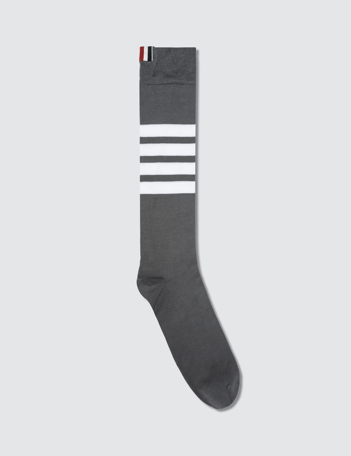 Lightweight Cotton Over The Calf Socks with White 4 Bar Stripe Placeholder Image