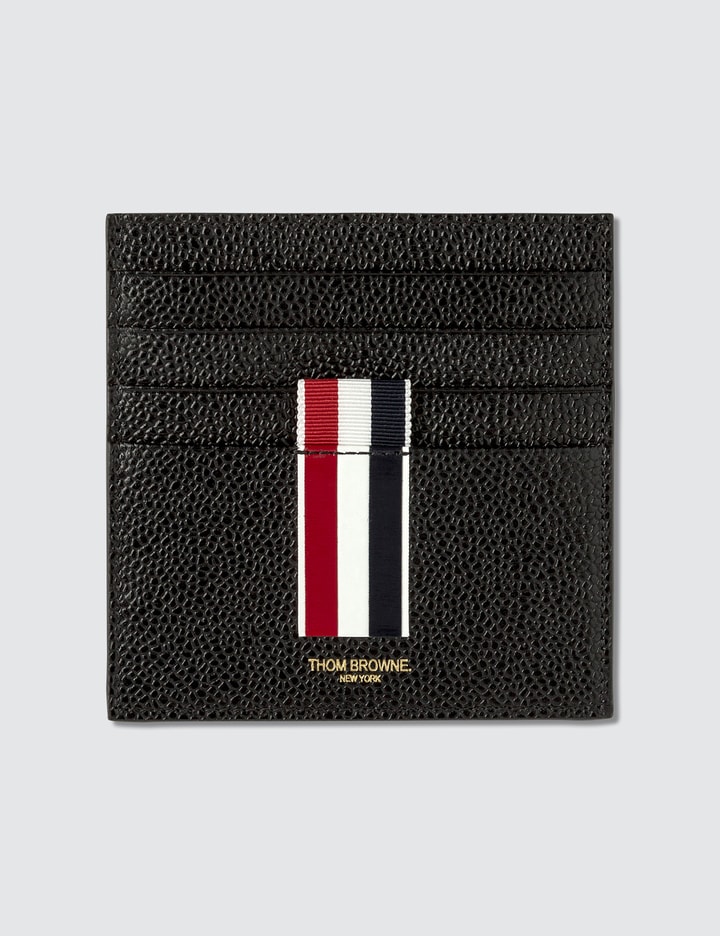 Double Sided Card Holder W/ Note Compartment & RWB GG Intarsia Stripe In Pebble Grain Placeholder Image