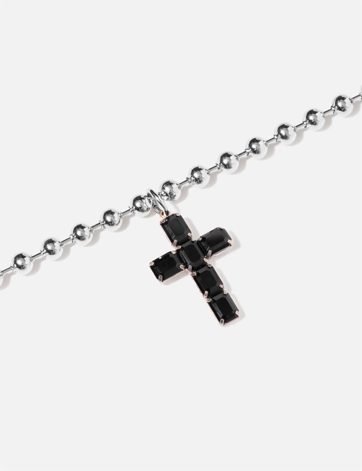 HBX exclusive - Ball Chain Necklace With Black Cross Crystal Placeholder Image