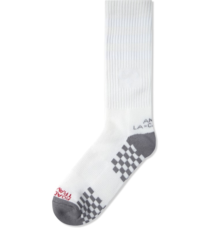 White Tonal Stripes Tech Socks Placeholder Image
