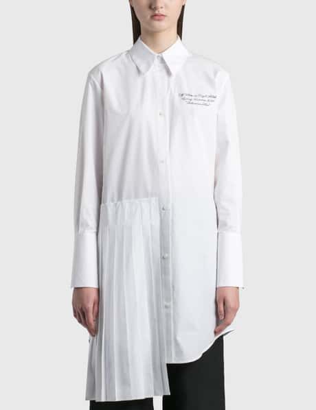 Off-White™ Popeline Plisse Shirt Dress