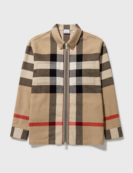 Burberry Exaggerated Check Wool Cotton Overshirt