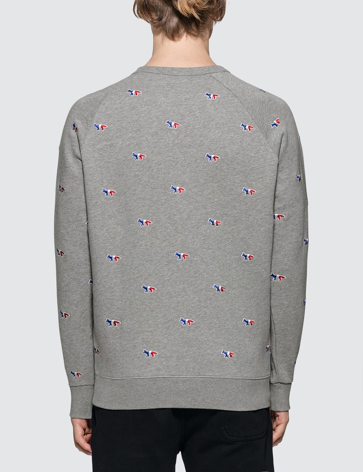 All-over Tricolor Fox Embroidery Sweatshirt Placeholder Image