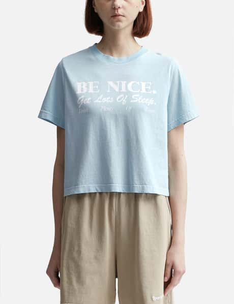 Sporty & Rich Be Nice Cropped Top Baby blue/White