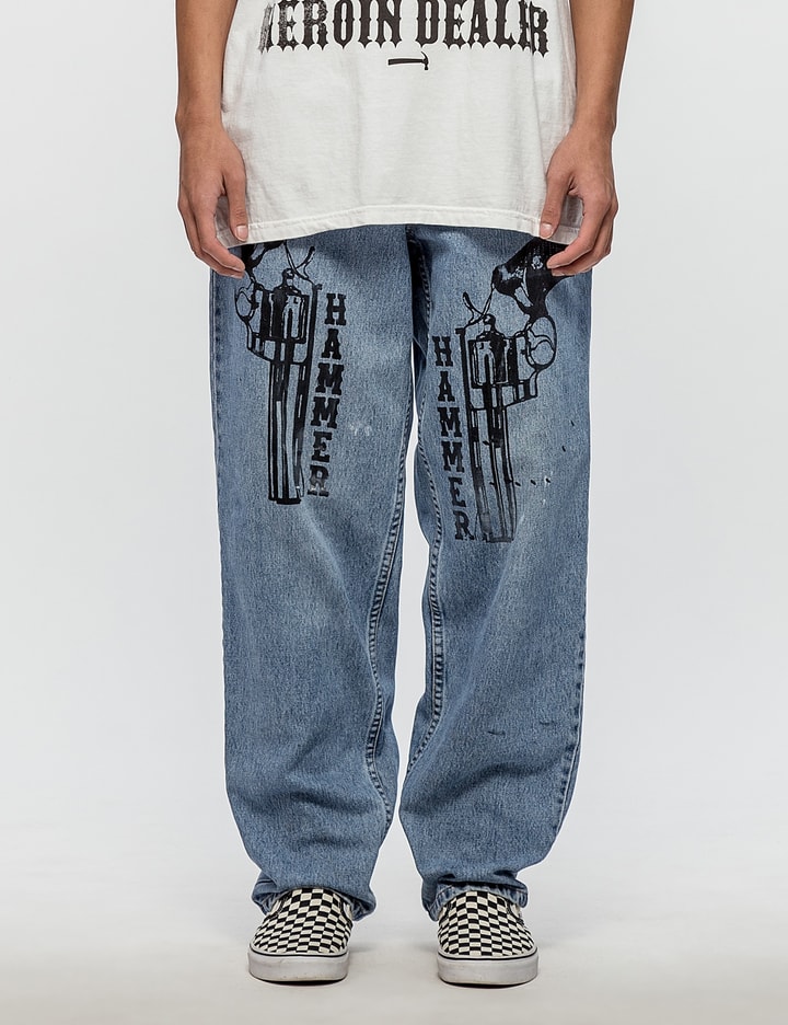 Distressed Levis 560 Jeans with Black Guns Placeholder Image