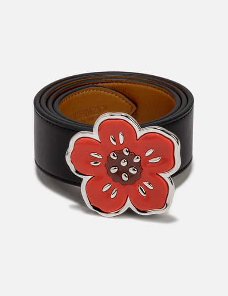 Kenzo 'Boke Flower' Wide Reversible Leather Belt