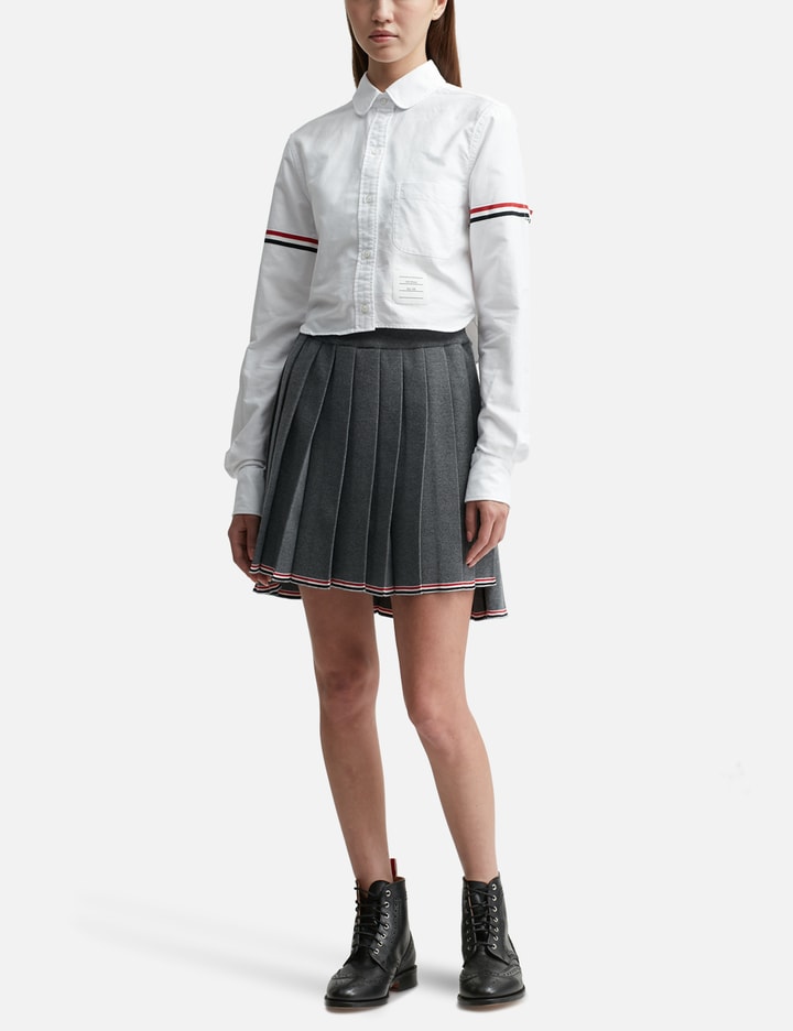 Merino Wool Tipping Pleated Mini Skirt Placeholder Image