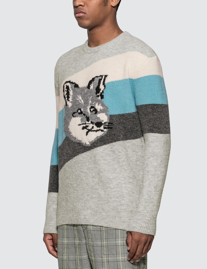 Fox Head Diagonal Stripes Pullover Placeholder Image