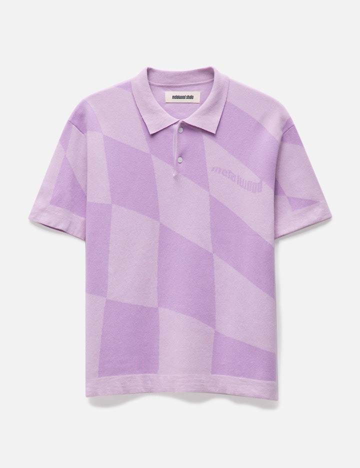 CHECKERED KNIT POLO SHIRT Placeholder Image