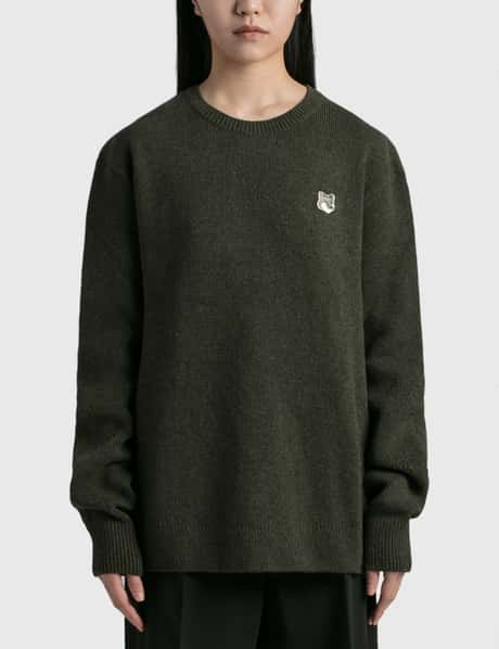 Maison Kitsune Grey Fox Head Patch Relaxed Jumper
