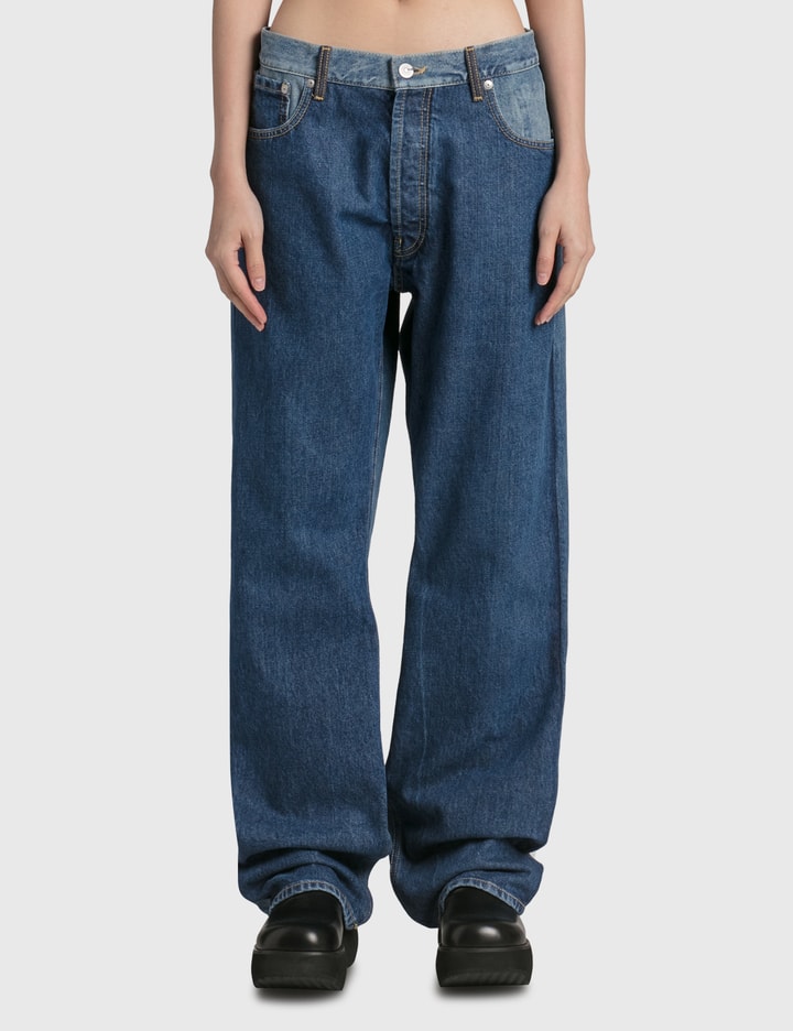 Denim Slip Technique' Oversized Jeans Placeholder Image