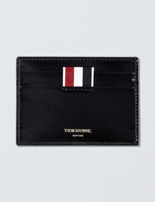 Calf Leather Single Card Holder with RWB Printed Stripe Placeholder Image