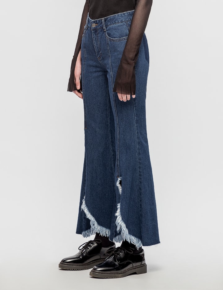 Front Cut Off Wide Jeans Placeholder Image