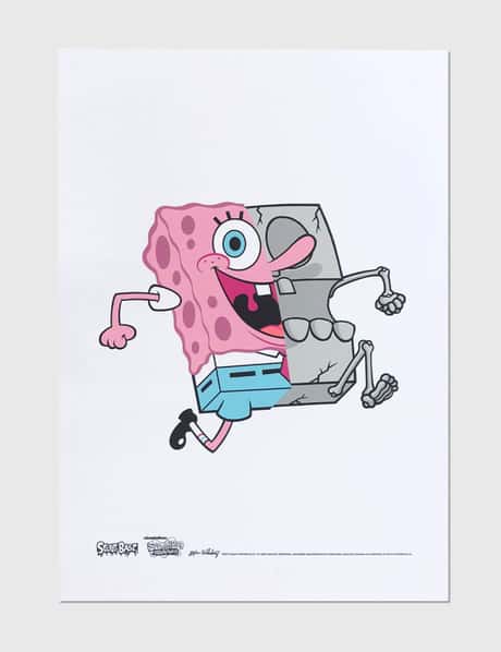 Secret Base X-Ray Spongebob A2 Screen Printing Poster G.I.D