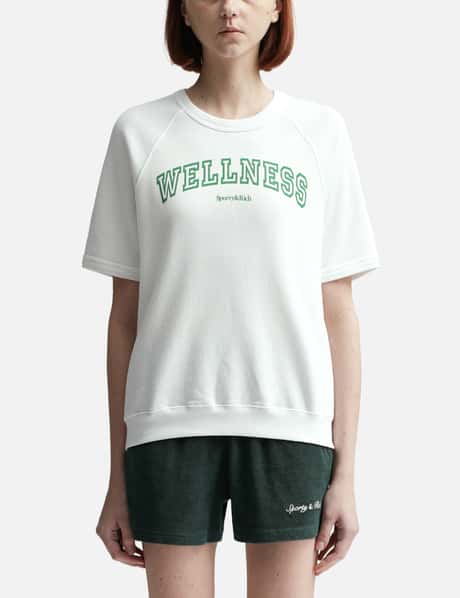 Sporty & Rich Wellness Ivy Short Sleeve Soft Crewneck White/Verde