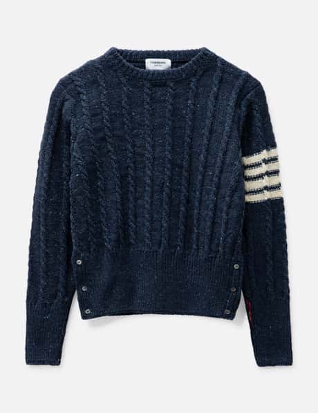 Thom Browne Twist Cable Classic Crewneck Pullover