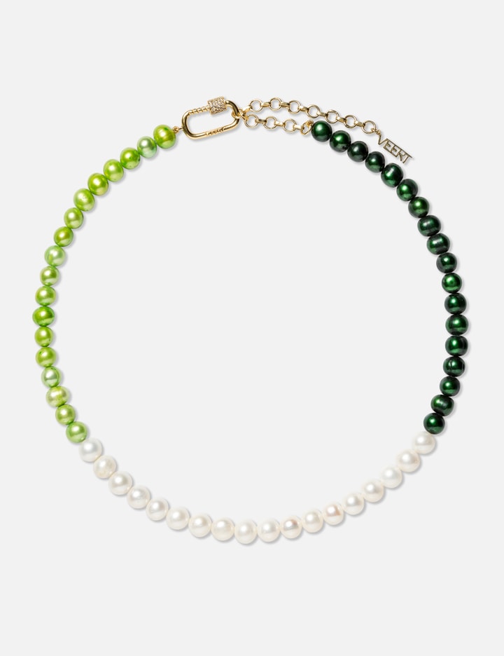 The Chunk Multi Green Freshwater Pearl Necklace in Yellow Gold Placeholder Image