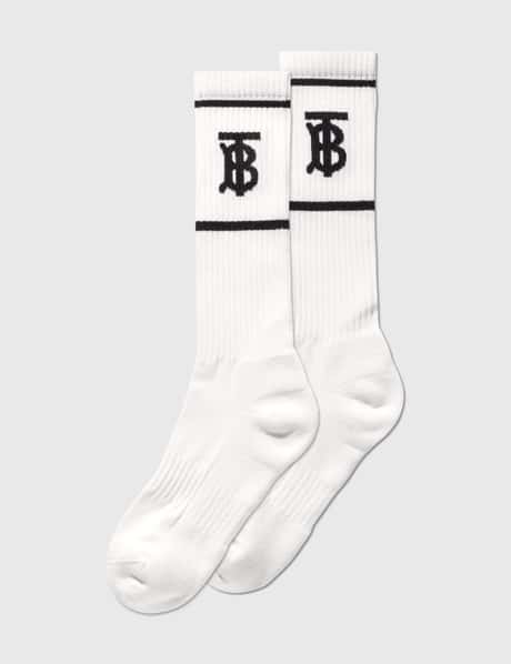 Burberry Monogram Motif Intarsia Cotton Blend Socks