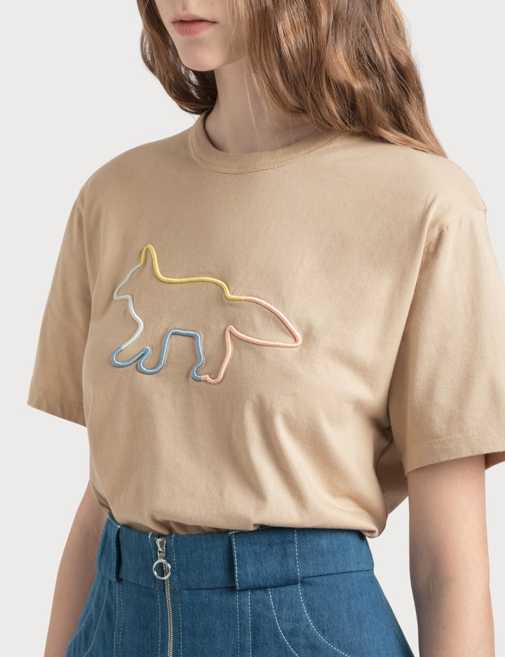 Rainbow Profile Fox Embroidery T-shirt Placeholder Image