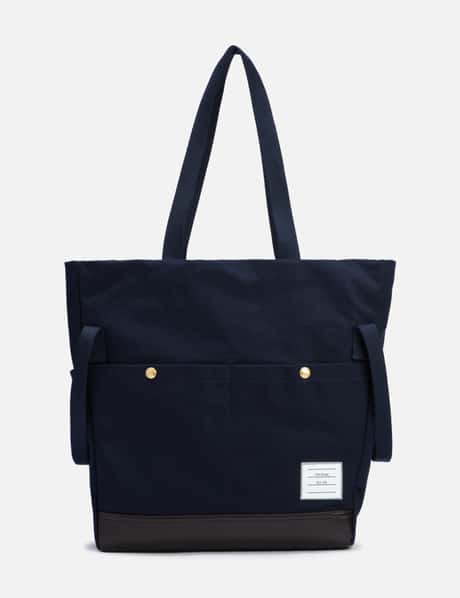 Thom Browne Cotton Canvas Snap Pocket Tote