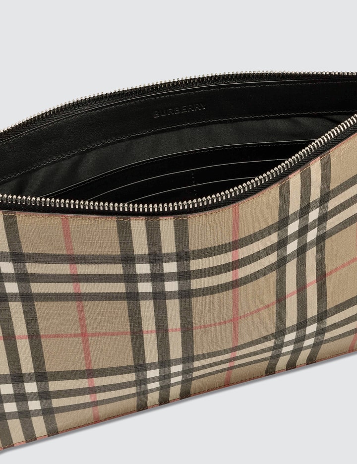 Vintage Check E-canvas and Leather Zip Pouch Placeholder Image